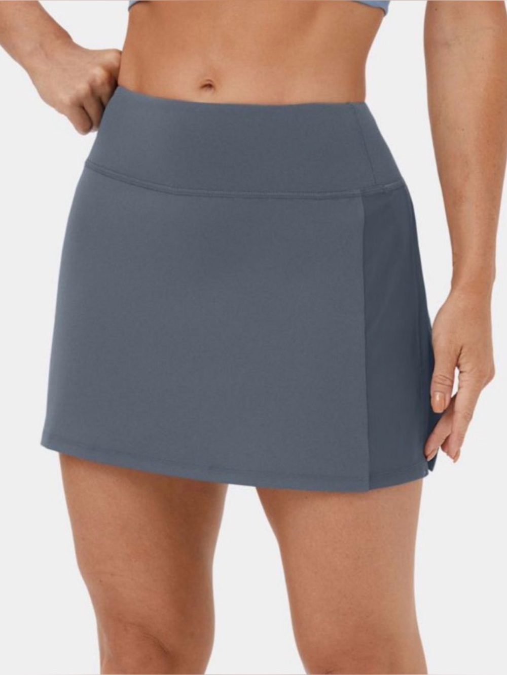 HALARA High Waisted 2-In-1 Back & Side Pocket Tennis Skirt - Blue - NEW